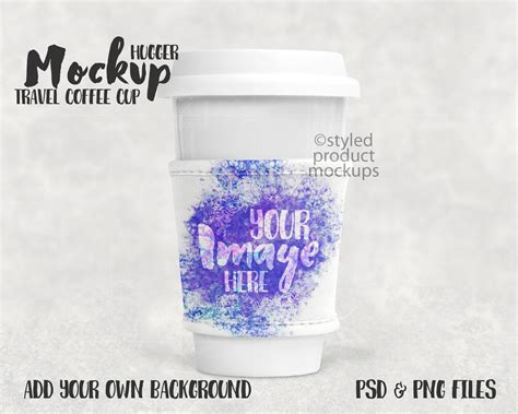 Download Dye sublimation travel coffee cup sleeve mockup Add your own | Etsy