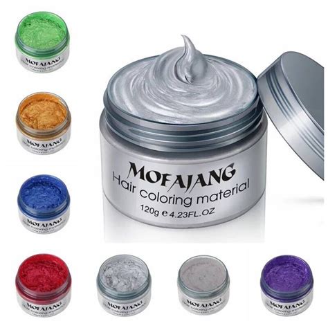 Mofajang 7 Colors Disposable Hair Color Wax Dye One Time Molding Paste