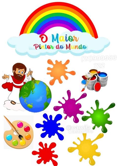 Topo De Bolo O Maior Pintor Do Mundo Festa De Arte Infantil Ornamenta O Festa Infantil Pintor