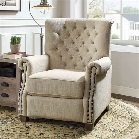 Better Homes And Gardens Tufted Push Back Recliner Beige Fabric