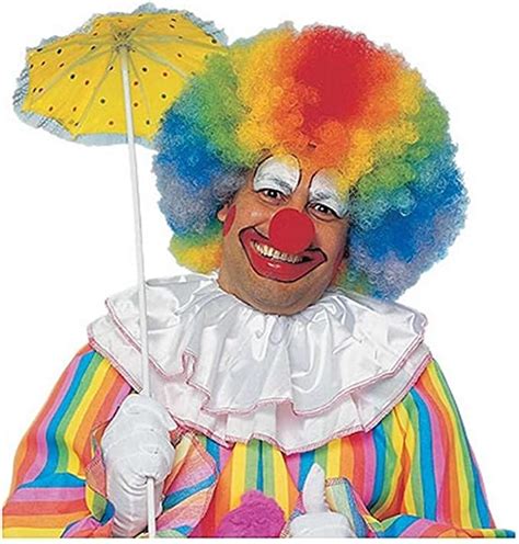 Jumbo Rainbow Afro Clown Wig Clothing