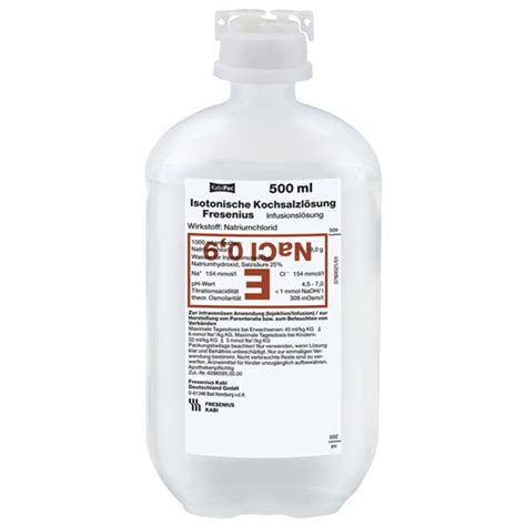 Sodium chloride /ˌsoʊdiəm ˈklɔːraɪd/, commonly known as salt (although sea salt also contains other chemical salts), is an ionic compound with the chemical formula nacl. Isotonische Kochsalzlösung Fresenius NaCl 0,9 ...
