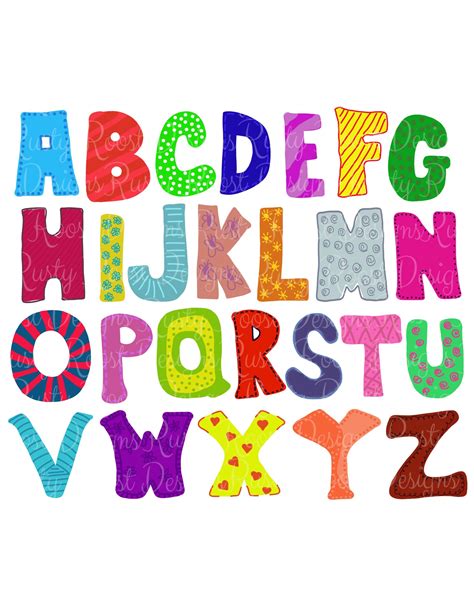 Hand Drawn Alphabet Png Hand Drawn Letters Cute Alphabet Font Digital Download Sublimation Bub