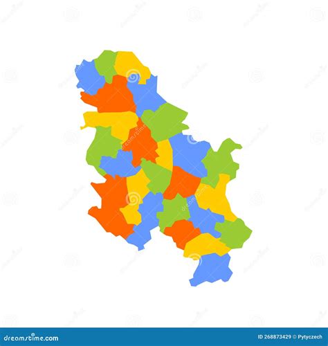 Serbia Political Map Of Administrative Divisions Stock Illustration