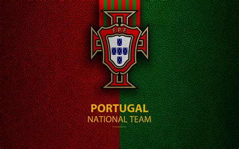 They all are new and updated kits. Portugal national football team, 4k, leather texture, coat of arms, emblem, logo, football ...