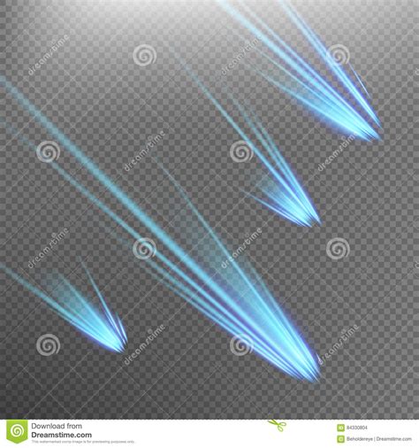 Different Meteors Comets And Fireballs Eps 10 Stock Vector