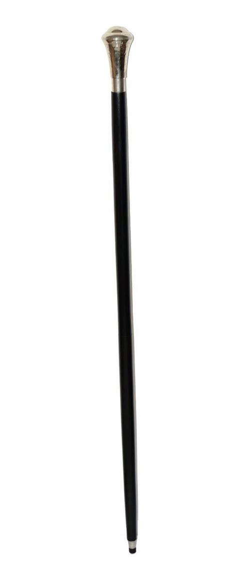 Wooden Black Decorative Walking Cane With A Nickel Plated Etsy