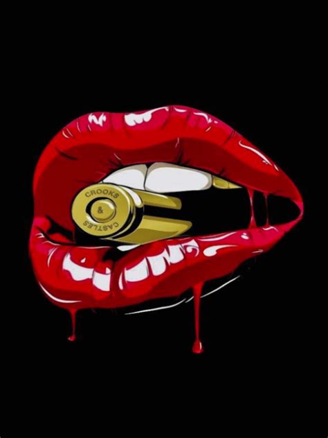 Red Lips Biting On Bullet Canvas Design Idea Cartoon Art Drawings