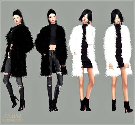 Sims 4 Ccs The Best Fur Jacket For Female And Male By Marigold