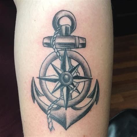 Anchor And Compass By Pineapple Pi Luckybambootattoo