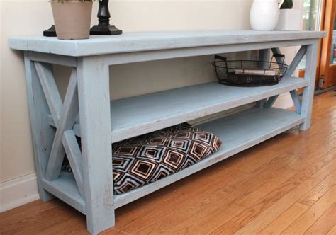 ana white robins egg blue console table diy projects