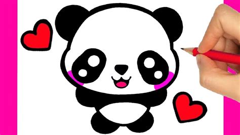 How To Draw A Cute Panda Easy Step By Step Kawaii Drawings Youtube