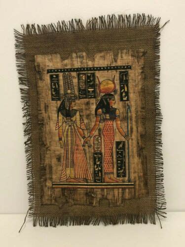 Rare Ancient Egyptian Papyrus Egypt Queen Nefertari Being Led Isis