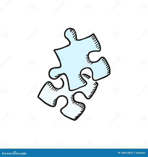 Sketch Jigsaw Puzzle Piece Stock Vector Illustration Of Creative