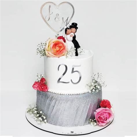 couple 25th anniversary cake online order yummycake