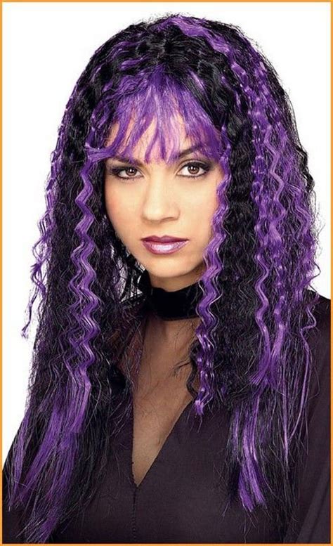 Sinister Crimped Witch Wig Various Colors Purple Wig Costume Wigs Halloween Wigs