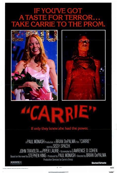 Carrie 27x40 Movie Poster 1976 In 2020 Carrie Movie Stephen King