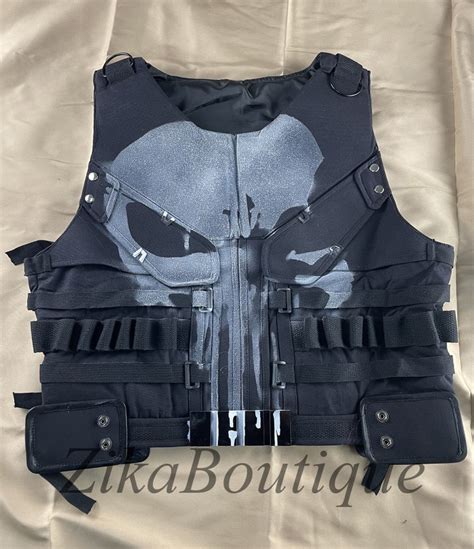 The Punisher Vest Skull Vest Cosplay Vest Handmade Vest Etsy