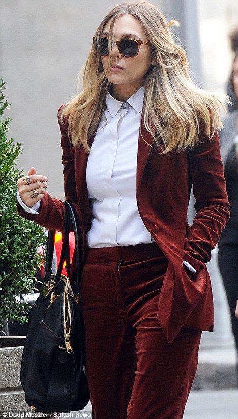 How To Pull Off A Velour Suit Elizabeth Olsen Looks Chic And
