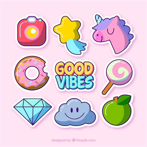 Premium Vector Cute Variety Of Funny Stickers