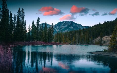 Download Wallpaper 3840x2400 Lake Mountains Forest Landscape Nature
