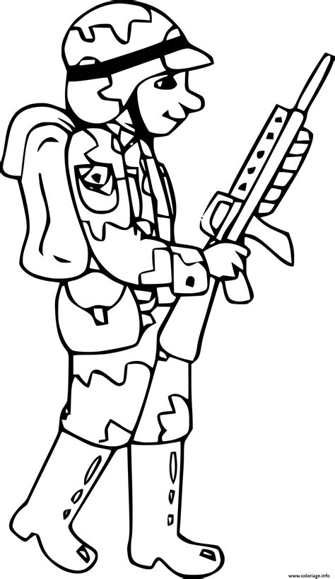 Coloriage Soldat Avec Fusil De Precision Dessin Militaire à Imprimer