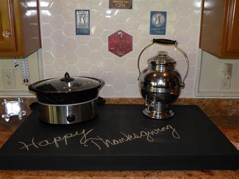 My husband built this top to cover our stove top 6 burner ...