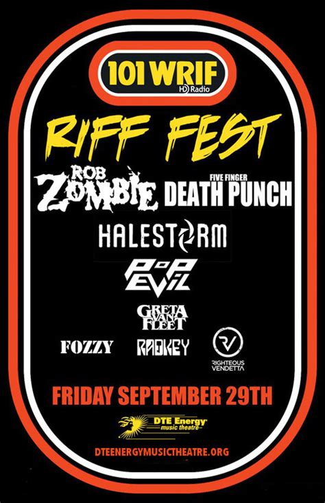 Riff Fest Rob Zombie Five Finger Death Punch And Halestorm Tickets