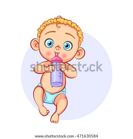 Cutout Vector Cartoon Naked Baby Sitting Stock Vector Shutterstock