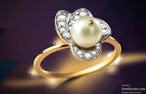 Diamonds And Pearl Engagement Ring From Tanishq Bridal Jewellery Goldjewellerytanishq Pearl