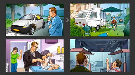 Full Color Storyboard Art By Perry Hamberg At