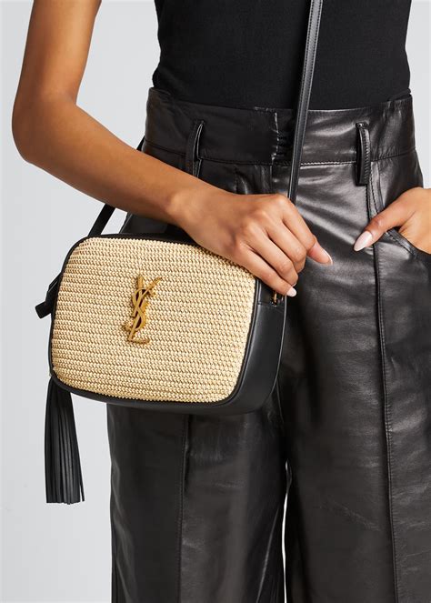 Saint laurent lou camera bag raffia. Saint Laurent Lou Medium YSL Monogram Raffia Camera Bag ...