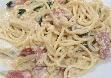Salam sejahtera buat semua :). Resepi Spaghetti Carbonara Mushroom Prego Lazat - Saji.my