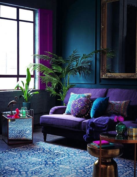 Fabulous Jewel Toned Colour Scheme In This Living Room Purple Living
