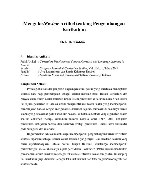 Kompetensi tersebut dicapai melalui proses pembelajaran intrakurikuler. 😍 Contoh review jurnal psikologi. Contoh Review Jurnal ...