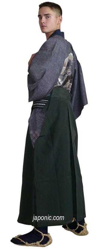 Japanese Traditional Silk Divided Hakama Vintage 1980s Japanese Man