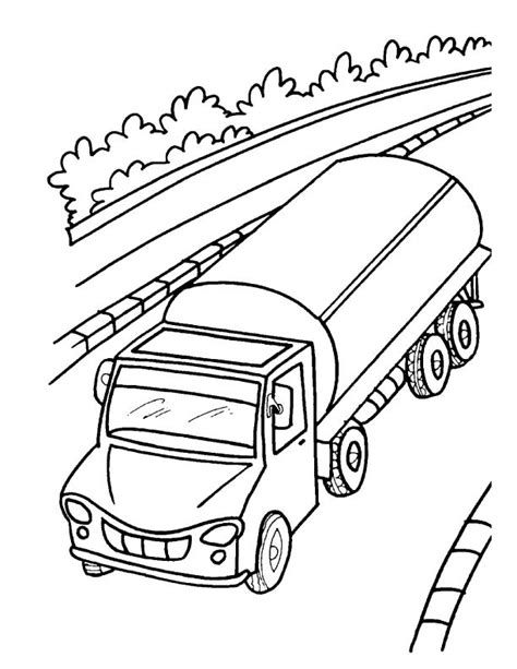 Oil tanker truck coloring page | Download Free Oil tanker truck