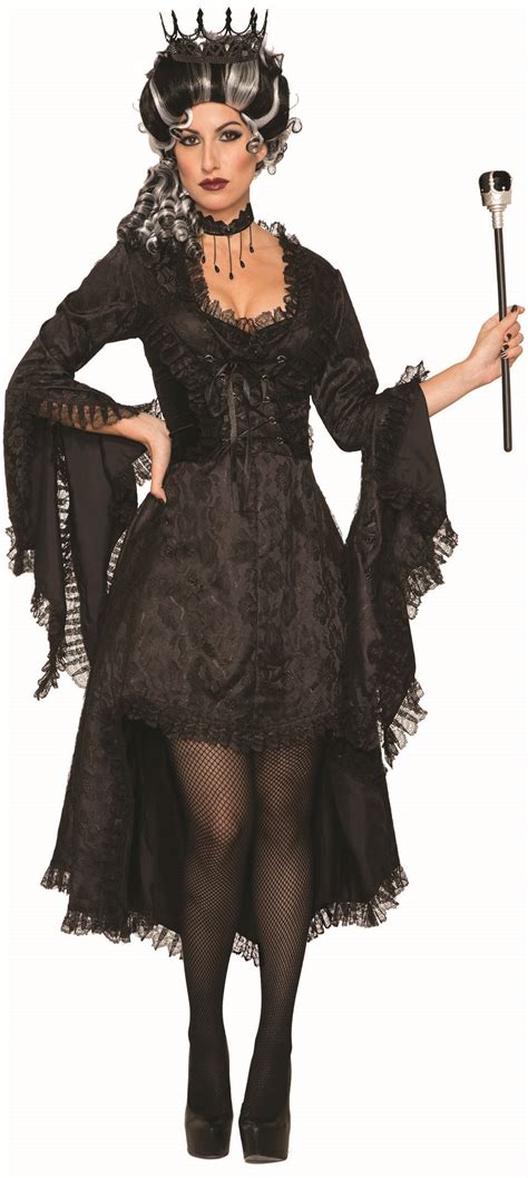 Dark Royalty Wicked Princess Costume Womens Black Gothic Fancy Dress