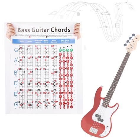 Bass Guitar Chords Chart Bass Guitar Chords Poster 4 String Beginner