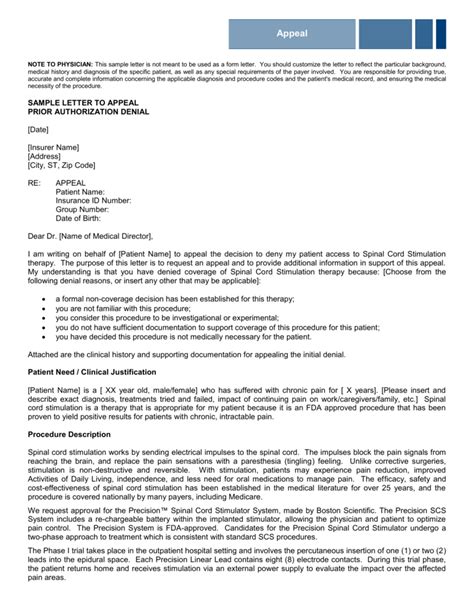 Sample Appeal Letter For Medical Claim Denial Designerwrapper
