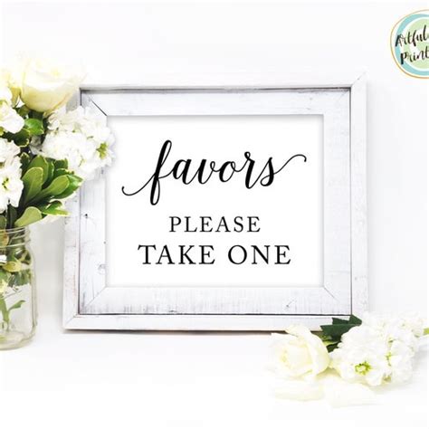 Favors Please Take One Printable Sign Instant Download Etsy