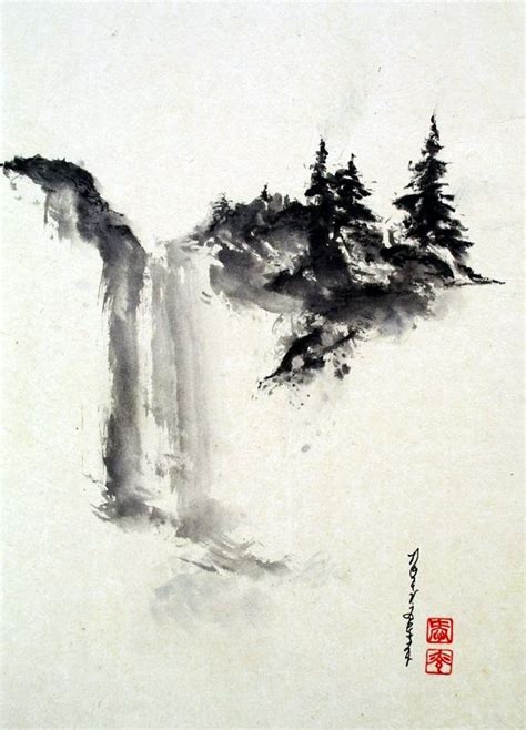 Title Serenity Sumi E Japanese Ink Painting Japanese Ink