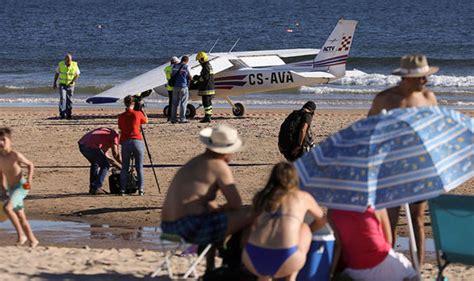 Plane Crashes Onto Beach In Portuguese Holiday Hotspot