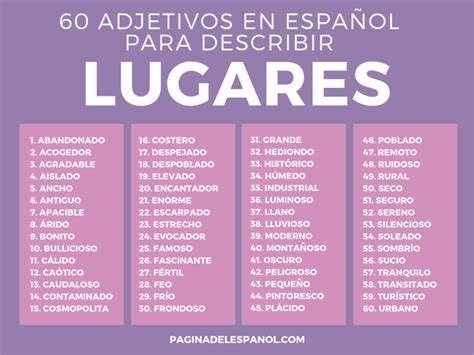 60 Adjetivos Para Describir Lugares La Página Del Español