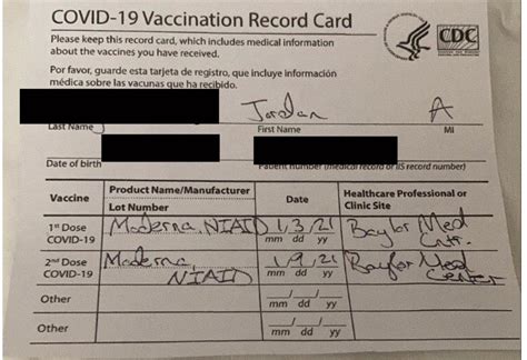 You will receive a reminder card showing the date and type of your first injection. Check out this Covid Vaccination Card | Peak Prosperity