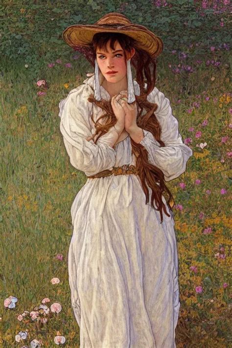 Krea Beautiful Natural Coy Liv Tyler Cottagecore Peasant Maiden Farmer Girl By The Riverside