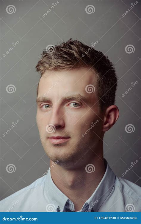 Portrait Of A Smart Serious Young Man Stock Photo Image Of Caucasian