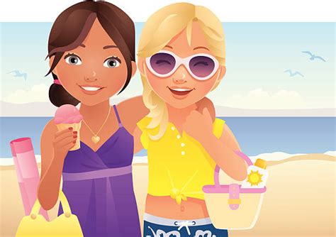 Royalty Free Beach Friends Clip Art Vector Images And Illustrations Istock