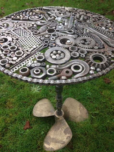 Table My Boyfriend Welded Together Metal Yard Art Metal Garden Art