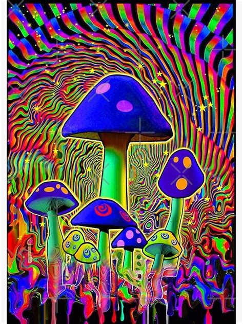 Mind Melt Mushrooms Black Light Poster By Trendira Hippie Wallpaper Trippy Painting